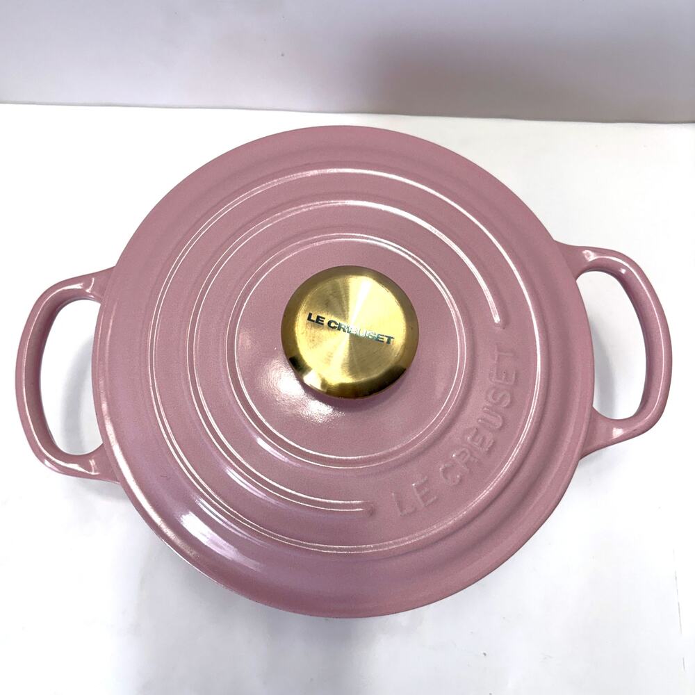 Le Creuset Cocotte Ronde 18cm Shell Pink Light Gold Knob 1.8L Made in France - Picture 5 of 10